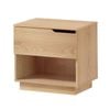 Oikiture Bedside Table 1 Drawer Storage Shelf Nightstand Side Cabinet Natural