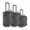 3pc Gap Soft-shell Suitcase Lockable Travel Trolley Luggage Set 73cm Charcoal