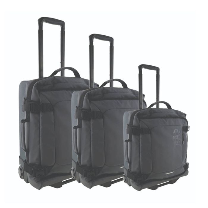 3pc Gap Soft-shell Suitcase Lockable Travel Trolley Luggage Set 73cm Charcoal