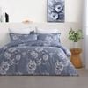 Dreamaker Blossom 100% Cotton Quilt Cover Set Silver King Bed