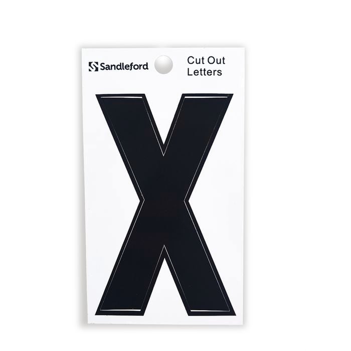 Sandleford 85mm Black Cut Out Self Adhesive House Letter X
