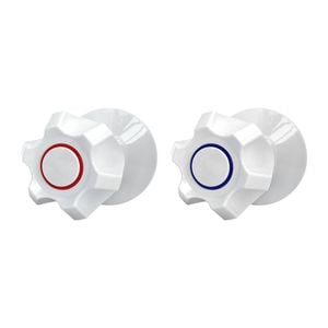 Shaw & Mason White Six Point Style Wall Top Assembly - Pair