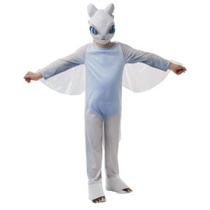 How to Train Your Dragon Light Fury Kids Halloween Costume – Jumpsuit, Wings &amp; Mask, White Colour, Small