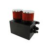 Calflow 1.1 Litre Rectangular Black Aluminium Oil Catch Tank with Breathers