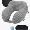 Travel Pillow Memory Foam Neck Pillow for Neck Pain Grey