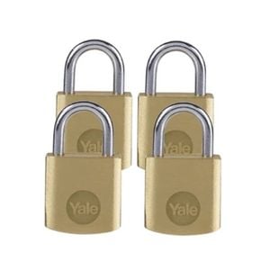 Yale 20mm Standard Security Brass Padlock - 4 Pack