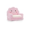 Costway 2-in-1 Foldable kids Sofa Bed Convertible Lounger Children Couch Cloud Designs-Pink