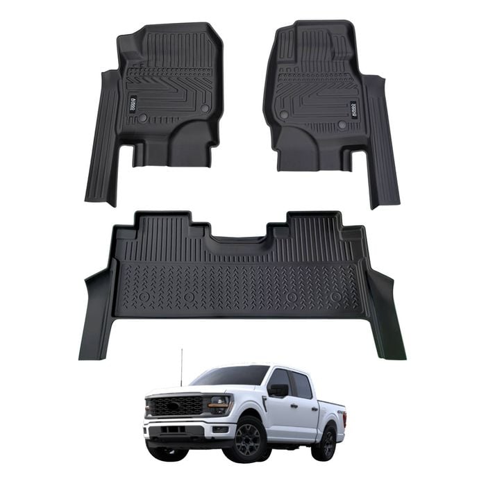 AUSGO Car Floor Mats for Ford F-150 F150 2023-Onwards All-Weather Floor Liners