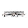 Nova Package C Outdoor Aluminium Modular Corner Lounge Charcoal & Textured Olefin Grey Cushions