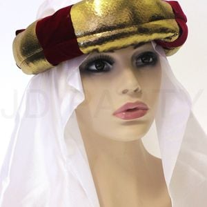 Arabian Desert Prince Hat Headpiece Costume Party Fancy Dress Arabic