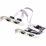StarTech.com 4-Port Serial PCIe Card, Quad-Port RS232/RS422/RS485 Card, 16C1050 UART, ESD Protection, Windows/Linux