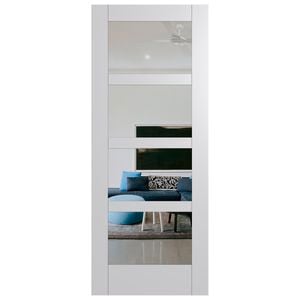 Hume Doors & Timber 770 x 2040 x 35mm Internal Door Primed MDF Hampton Clear Glass HAM4