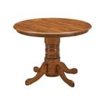 Linaria Round Dining Table 106cm Pedestral Stand Solid Rubber Wood - Walnut