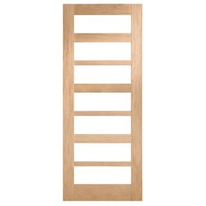 Corinthian Moda Clear Glass White Oak Internal Door AMODG11 - 620mm x 2040mm x 35mm