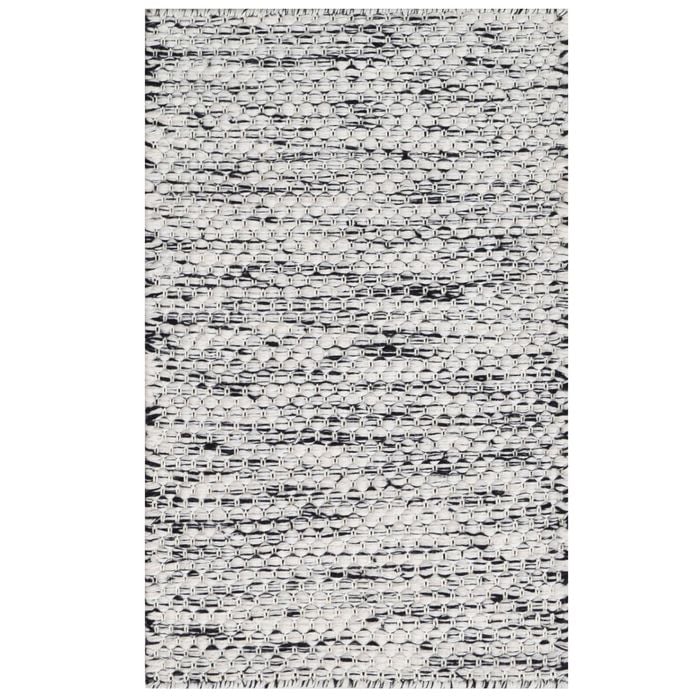 Handwoven Marble Wool Rug-6423-IVORY/CHARCOAL-60x90cm