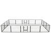 vidaXL Dog Playpen 16 Panels Steel 60x80cm Black Pet Puppy Exercise Kennel