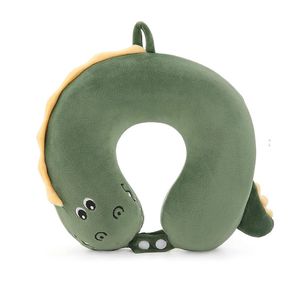 Catzon Cute Cartoon U-Shaped Memory Foam Neck Pillow Travel Essentials-Crocodile