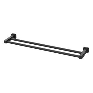 Mondella Matte Black 600mm Overture Double Towel Rail