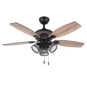 Windora Riven 48" Industrial Cage Light AC Ceiling Fan with E27 Light without Bulbs