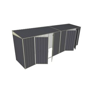 Build-A-Shed 1.2 x 6.0 x 2.0m Skillion Dual Double Hinged Side Doors Shed - Grey