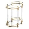 Soho 2 Tier Oval Acrylic Bar Cart Gold