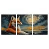 3pcs Van Gogh Inspired Red Fox Print 100% Australian Made 3 x 40x60cm (Metal Print)