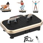 Advwin 200 Speed Vibration Plate Exercise Machine w/Push-up Handles for Home - 6 Preset Workouts, 150kg Capacity Gold
