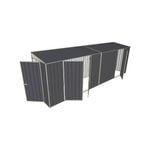 Build-A-Shed 1.2 x 6.0 x 2.0m Tunnel Shed Tunnel Hinged Door with 3 Hinged Side Doors - Grey