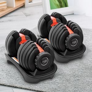 PowerTrain 48kg Red Adjustable Dumbbell Set