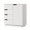 Oikiture Storage Cabinet 4 Drawers Buffet Cupboard Hallway Handleless White