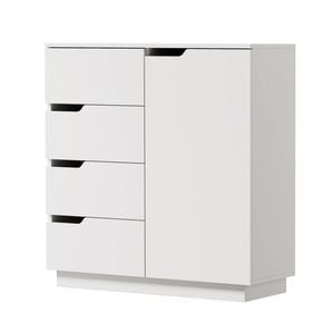Oikiture Storage Cabinet 4 Drawers Buffet Cupboard Hallway Handleless White