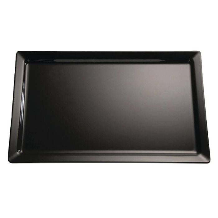 APS Pure Melamine Tray Black GN 1/1 3 cm
