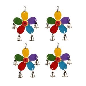 Yes4pets 4 X Small Hanging Bird Parrot Parakeet Cockatiel Budgie Bell Toy