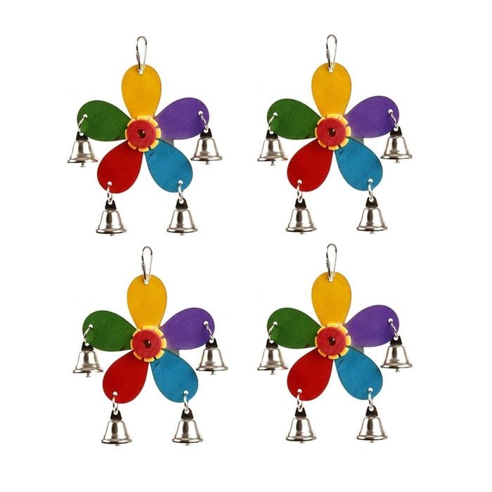 Yes4pets 4 X Small Hanging Bird Parrot Parakeet Cockatiel Budgie Bell Toy