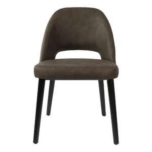 Durafurn Charcoal Fabric Semifreddo Chair with Black Beech Wood Legs