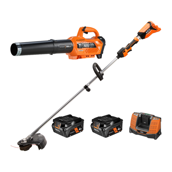 AEG 18V Brushless Line Trimmer and FUSION Blower Kit - Main Image
