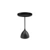 Seek and Ramble Harrison Round 40cm Side Table Black Metal Tray Top & Pedestal Base