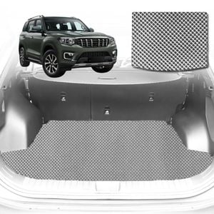 6D Diamond Car Boot Mat for Mahindra Scorpio (Z101)2022-Current-Cargo Mat-Grey-Outback GT