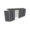 Build-a-Shed 0.8 x 4.5 x 2m Hinged Door Tunnel Shed with Double Sliding Side Doors - Grey