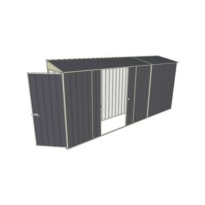 Build-a-Shed 0.8 x 4.5 x 2m Hinged Door Tunnel Shed with Double Sliding Side Doors - Grey