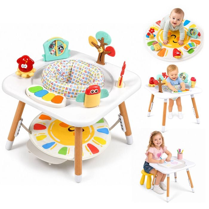 Advwin 4-in-1 Kids Activity Center Kids Bouncer Activity Table Sensory Toys  Learning Table