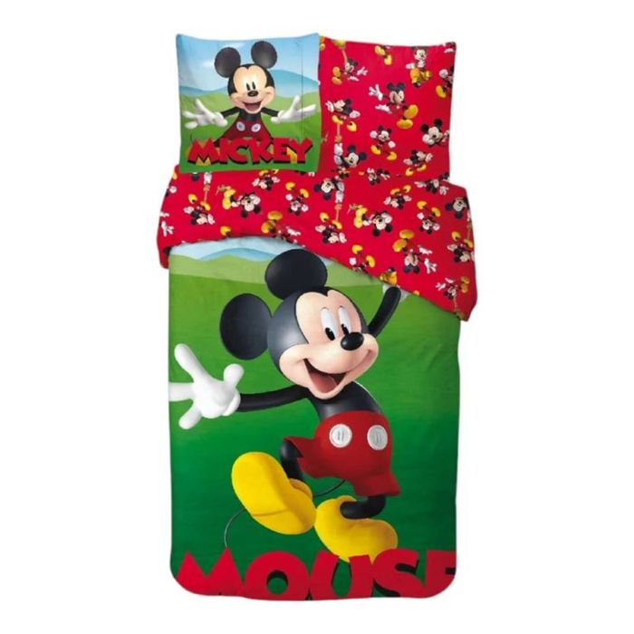 Disney Mickey Mouse Garden Cotton Quilt Cover Set - Single Bed Size