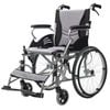 EQUIPMED Folding Aluminium Wheelchair, 20 Inch Wheels, Park Brakes, 100kg Capacity, Grey/Black