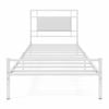 Costway Single Bed Frame Platform Upholstered Headboard Metal