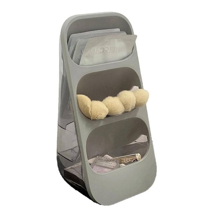 Catzon Utensil Storage Rack with Draining Hole for Makeup Desk Supplies-Grey