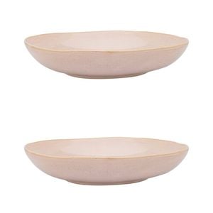 2PK Ecology Reactive Glaze Stoneware Ottawa Shallow Bowl 28 x 5cm Pink Salt