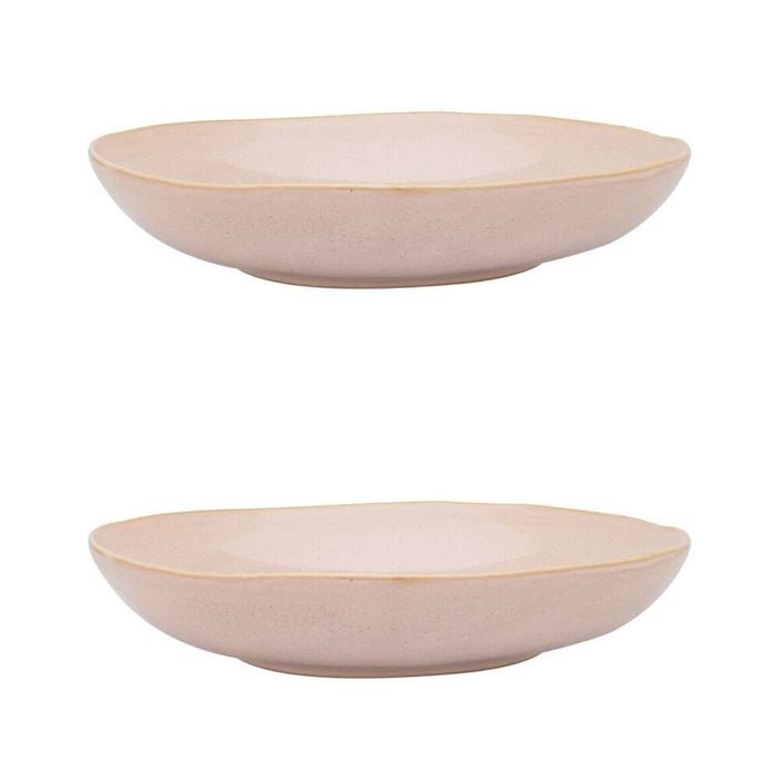 2PK Ecology Reactive Glaze Stoneware Ottawa Shallow Bowl 28 x 5cm Pink Salt