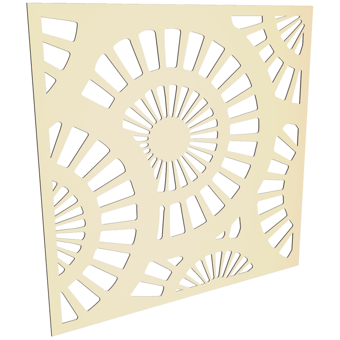 ProtectorAl 300-1200 x 300-1200mm Primrose Sunburst Unframed Solid Aluminium Decorative Panel