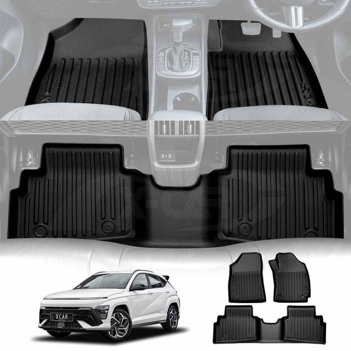 3D Floor Mats for Hyundai Kona 2023-Onwards Heavy Duty All Weather Car Mats Carpet Liner Set