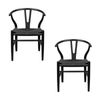 Ellen 2pc Set Wishbone Dining Chair Black